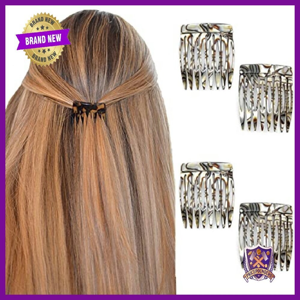 French Twist Hair Combs Set, 4-Piece Handmade Acetate, Strong Hold No Slip - Picture 2 of 8